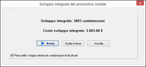 Sviluppo integrale del pronostico