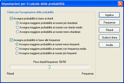 Impostazioni sul calcolo delle probabilità