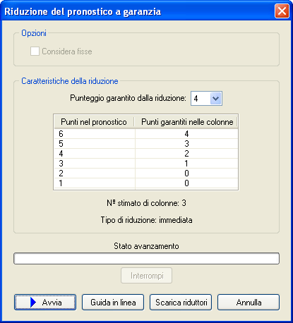 Riduzione del pronostico a garanzia