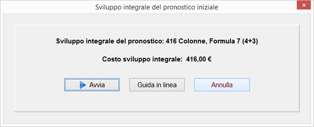 Sviluppo integrale del pronostico